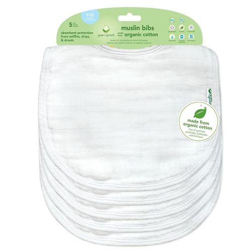Green Sprouts Bibs - White