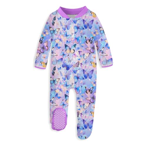 UNIFACO Baby Girls Boys Footed Pajamas One-Piece Sleeper Snug Fit Sleep and Play Zip Front Footie Romper 0-12 Month