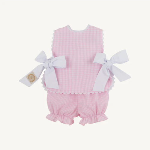 Talbott Tie Side - Pink Greenbriar Gingham with Worth Avenue White