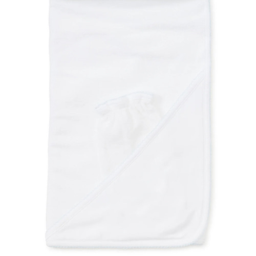 White/Blue Kissy Basics Hooded Towel & Mitt Set