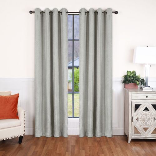 Linen Room Darkening Semi-Blackout Window Curtain Panels, Set of 2 by Blue Nile Mills