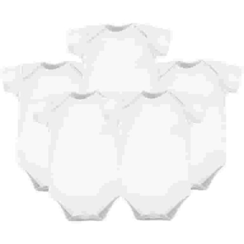 Hudson Baby Short Sleeve Bodysuits, 5-Pack, Newborn- 24 Months
