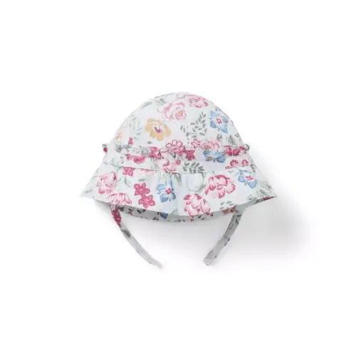 Newborn Seashell Ecru Floral Baby Floral Sun Hat by Janie and Jack
