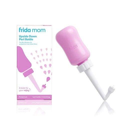 Frida Mom Upside Down Peri Bottle for Postpartum Care | The Original Fridababy MomWasher for Perineal Recovery and Cleansing After Birth. Color: Pink