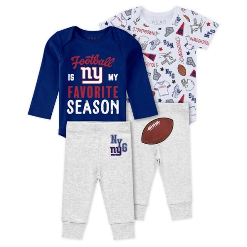 Newborn & Infant New York Giants WEAR by Erin Andrews Three-Piece Turn Me Around Bodysuits & Pant Set