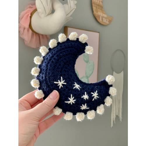 Crochet Baby Moon Rattle