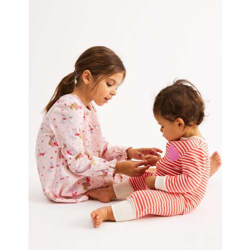 Twin Pack Rompers-Chalk Pink Love Bunnies