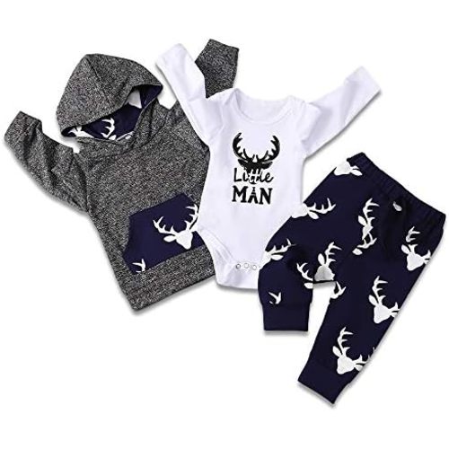 Toddler Baby Boys Clothes Pant Set Long Sleeve Hoodie Tops and Pants Set Autumn Sweatsuit