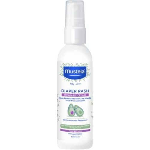 Mustela Baby Diaper Rash Cream Spray – Touch-Free protectant with Zinc Oxide & Natural Avocado - Treats, Soothes and Prevents Diaper Rash- Fragrance-Free - 3 fl. oz
