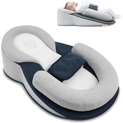 Rest Nest Baby Bed Acid Reflux with Strap, 2025 New Keesley Rest Nest Baby Pillow for Comfortable Play & Feeding Support (Large)