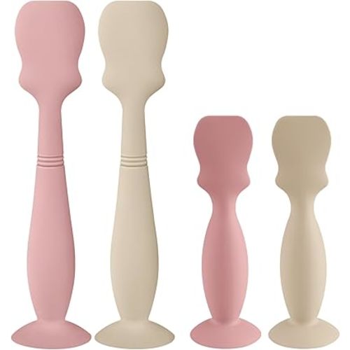 4 Pack Baby Diaper Cream Brush, Diaper Cream Spatula Applicator Silicone Baby Butt Paste Spatula for Babies, Newborn, 2 x Large Size, 2 x Small Size (2 x Sand, 2 x Blush)