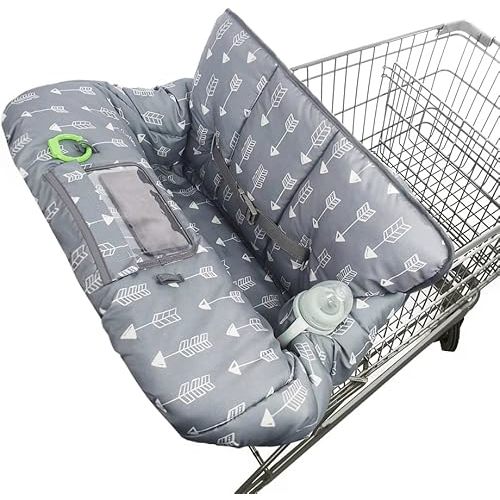 Shopping cart Cover for Baby high Chair Cover, roll in and go, Universal fit, Grey Arrow