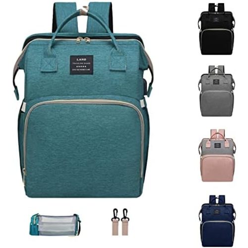 Baby Diaper Bag Backpack, Diaper Bag with Changing Station Girl Boy Diaper Bag, Large Capacity, 900d Excellent Oxford(Green)