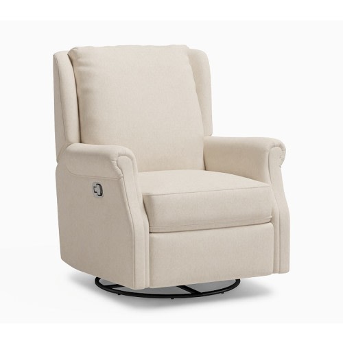 Minna Swivel Glider Recliner - Oat Brushed Chenille