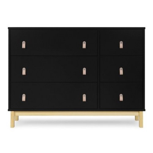 babyGap by Delta Children Legacy 6 Drawer Dresser with Leather Pulls and Interlocking Drawers, Color: Black/Natural