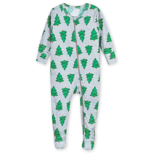 Gerber Baby Snug Fit Footed Holiday Pajamas - Spruce - 3-6 Months