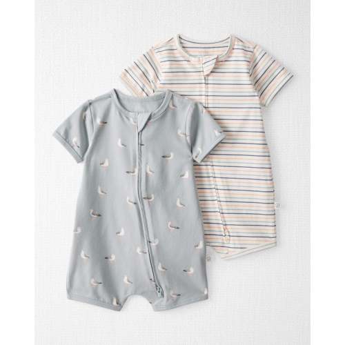 Baby 2-Pack Organic Cotton 2-Way Zip Rompers