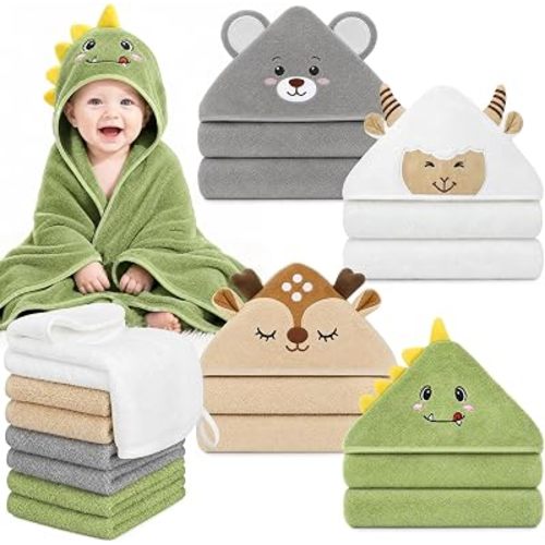 12 PCS Baby Bath Towels Set, Baby Towels for Newborn Bath Essentials Gifts