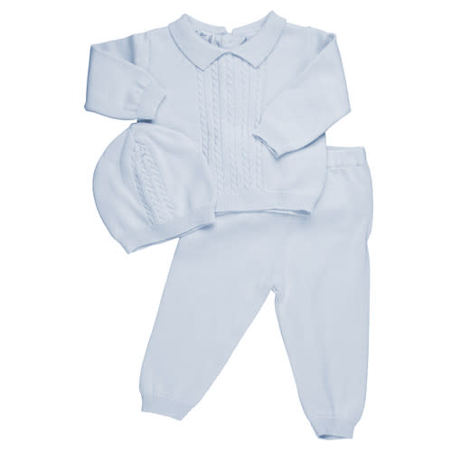 Knitted Outfit for Newborn Baby Boy | Knitted newborn coming home outfit |White Knitted Outfit for Baby Boys | Feltman Brothers