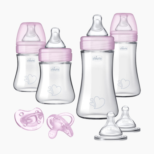 Chicco Duo Newborn Hybrid Baby Bottle Starter Gift Set with Invinci-Glass - Pink
