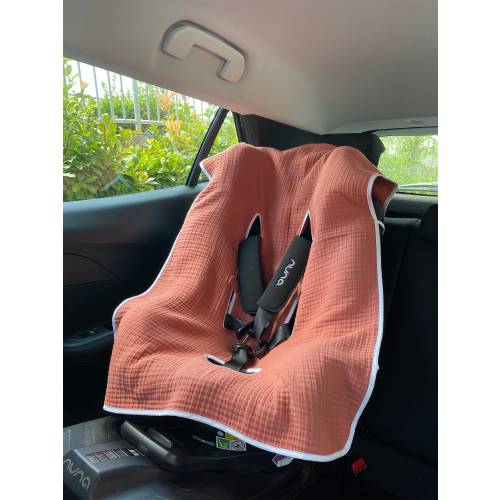 Easy Remove Wash car seat liner 100 muslin cotton - Baby Stroller Cover - Baby car Seat cover- 100% Muslin Cotton -easy remove And wash