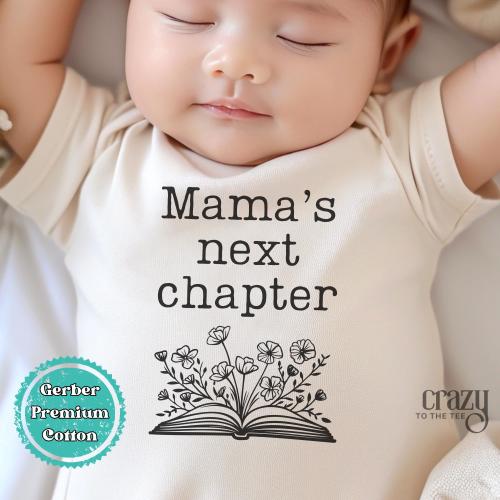 Mama&#39;s Next Chapter Baby Gerber Onesie® Brand Bodysuit, Baby Reader Bodysuit, Librarian Baby Shower
