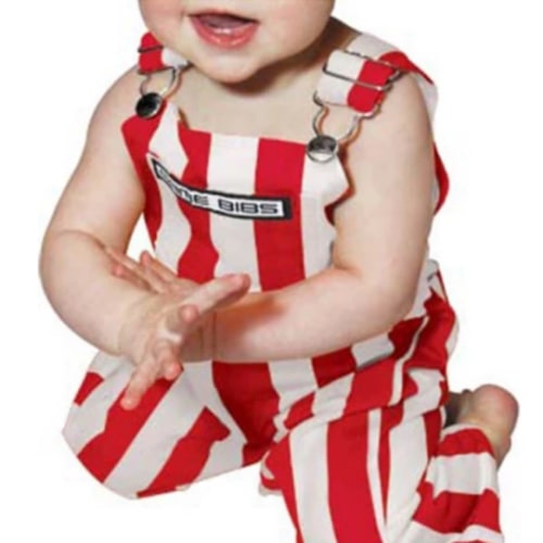 Game Bibs Baby Red & White Overall Bibs
