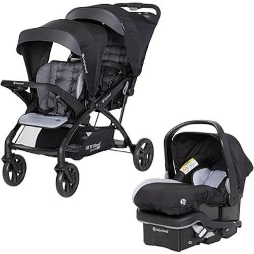 Baby Trend Infant and Toddler Double Stroller & Car Seat Combo, 2 Pc Set, Stormy