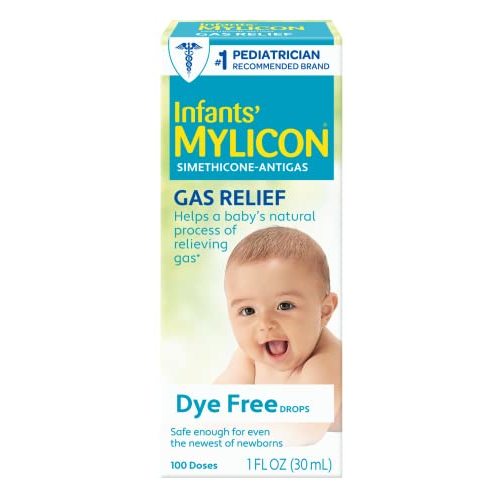 Mylicon Gas Relief Drops for Infants and Babies, Dye Free Formula, 1 Fluid Ounce