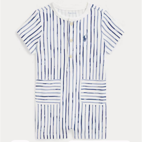 Striped Cotton Henley Shortall