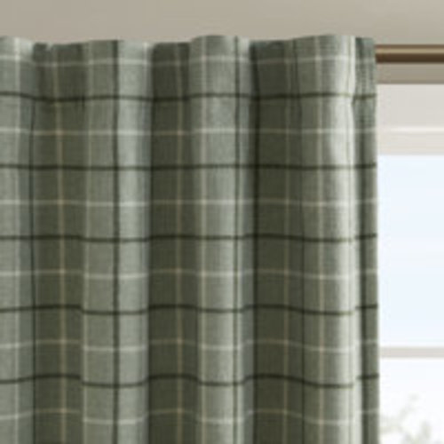 Madison Park Anaheim Woven Plaid Room Darkening Thermal Fleece Lined Single Curtain Panel | Wayfair