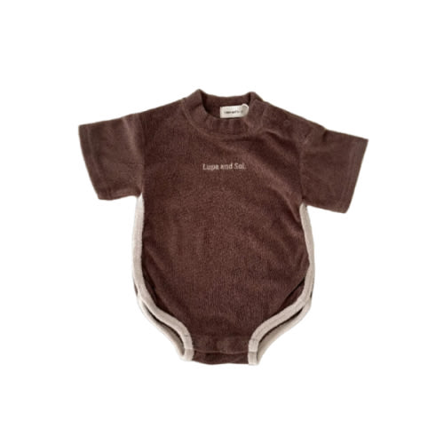 Terry Logo Romper | Chocolate