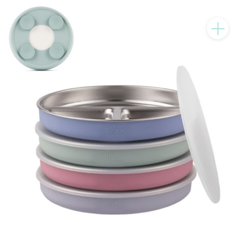 7.8" Stainless Steel Divided Plates with Suction Sleeve