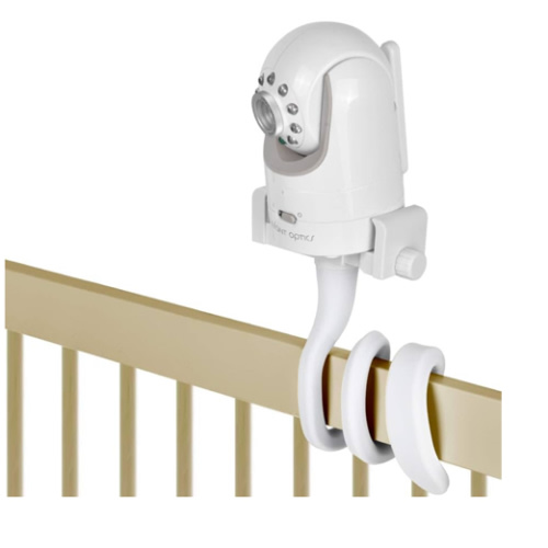 Baby Monitor Mount Camera Shelf Compatible with Infant Optics DXR 8 & DXR-8 Pro and Most Other Baby Monitors,Universal Baby Camera Holder,Attaches to Crib Cot Shelves or Furniture (White)