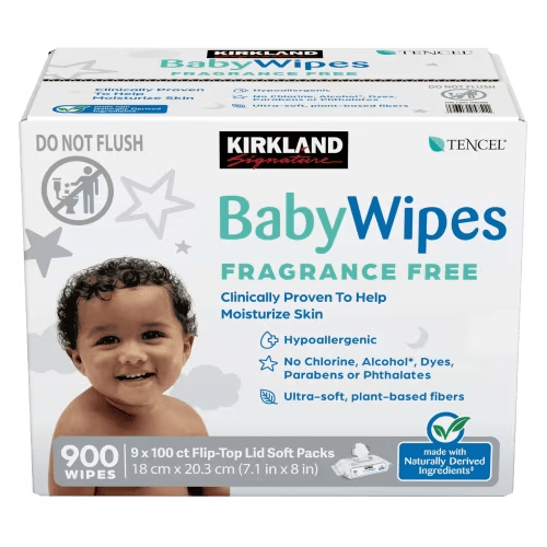 Kirkland Signature Baby Wipes, Fragrance Free, 900 ct