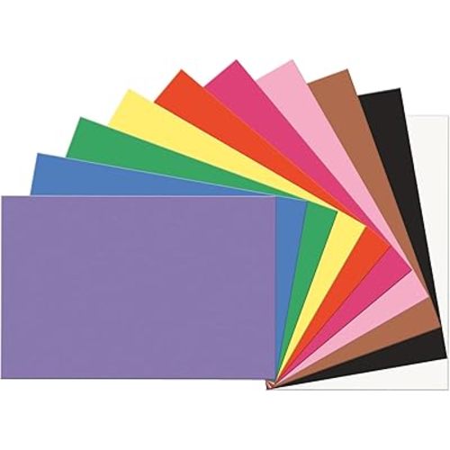 Prang (Formerly SunWorks) Construction Paper, 10 Assorted Colors, 12" x 18", 100 Sheets