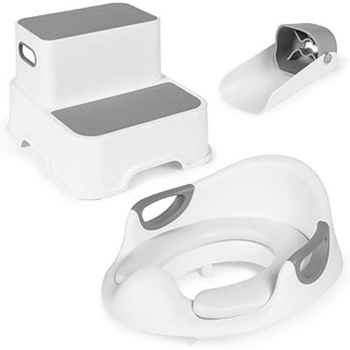 Step Stool, Toilet seat & Faucet Extender for Toddlers with Detachable Step, Non-Slip Floor & Step Pads – Stool Helper for Kids for Kitchen Counter, Bathroom Sink, and Bedroom