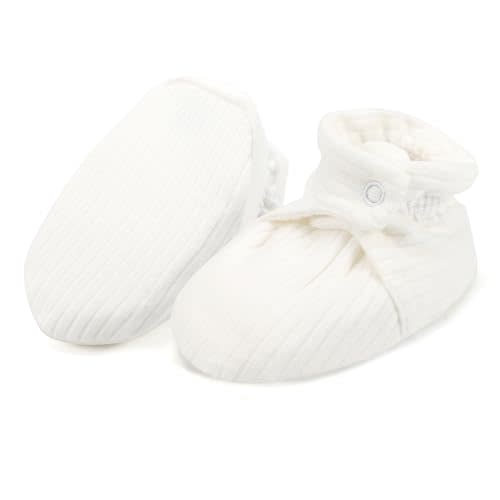 KARUNEL Baby Booties Newborn Organic Cotton Bootie Soft Cozy Warm Socks Shoes First Walkers for Infant Boys Girls
