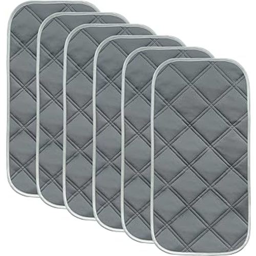 Sunny zzzZZ 6 Pack Baby Waterproof Changing Pad Liners - Quilted Thicker Ultra Soft Changing Table Cover Liners - Durable & Easy to Clean - Grey - 23" x 11"