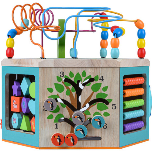 Preschool Play Lab Large Wooden Activity Learning 7-side Cube - Teamson Kids | Maisonette