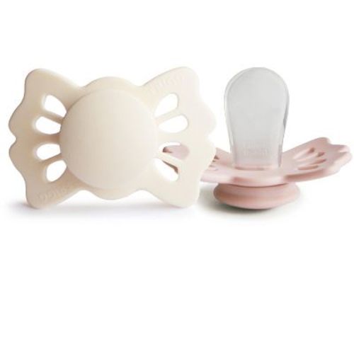 FRIGG Lucky Symmetrical Silicone Pacifier 2-Pack (0-6 Months) Cream/Blush 0-6 months
