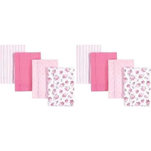 Luvable Friends Unisex Baby Cotton Flannel Burp Cloths, Garden, One Size (Pack of 2)
