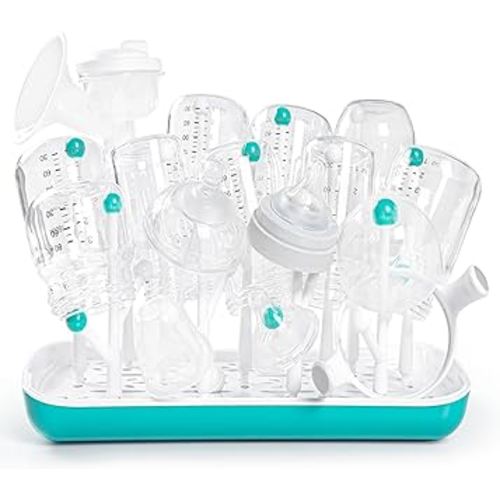 Termichy Baby Bottle Drying Rack with Tray, High Capacity Bottle Dryer Holder for Bottles, Teats, Cups, Pump Parts and Accessories, Green