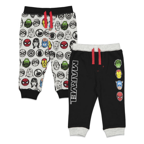 Marvel Avengers Newborn Baby Boys 2 Pack Jogger Pants Newborn to Little Kid