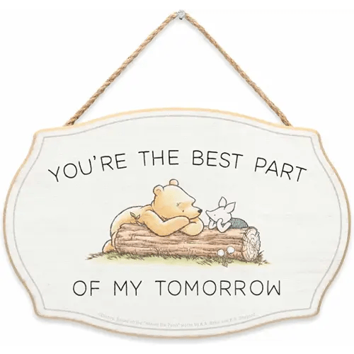 Disney Winnie the Pooh You're the Best Part Hanging Wood Wall Decor - Adorable Winnie the Pooh Sign for Home