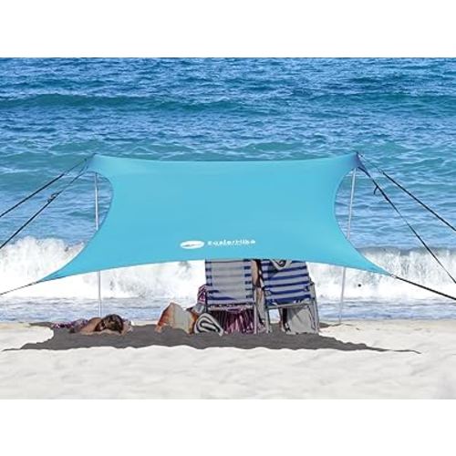 Beach Shade Windproof Design, Sun Shelter UPF50+ Portable Family Tent