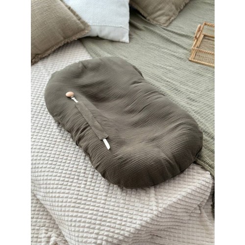 Snuggle Me Organic Cover | Muslin & Cotton Satin Handmade Slipcover | Baby Lounger Cover | Neutral Snuggle Me Nest Cover