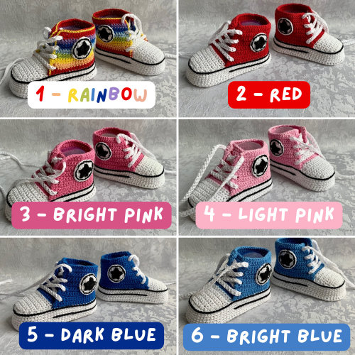 Baby Booties Converse Crochet Unisex Crochet Baby Booty Shoe Shower Gift newborn baby shoe sneakers chucks baby girl boy footwear baby shoes