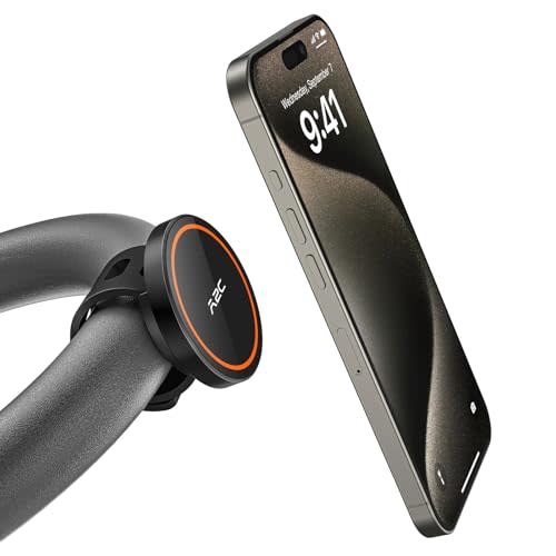 A2C Gym Fitness Phone Mount for MagSafe - 17 N52 Strong Magnets Stable and Secure Phone Mount with Adjustable Strap, Compatible with Gym Equipment, Stroller, Shopping Cart, Exercise Bikes