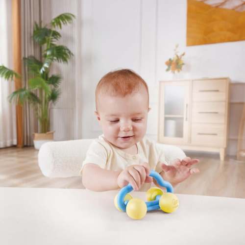Hape: Rattle & Roll Toy Car - Blue & Yellow - Hape | Maisonette